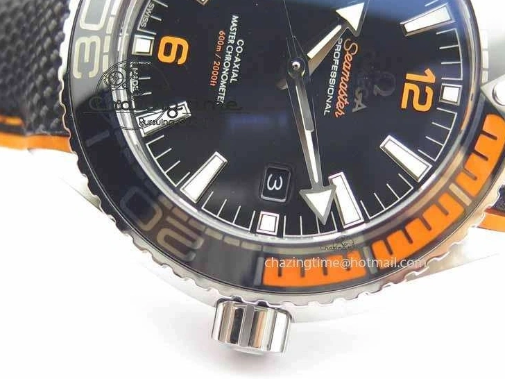 0417 Resilient Planet Ocean 2016 43.5mm SS OM 1:1 Best Edition Black Dial On Black Nylon Strap A 8167